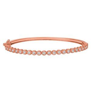 1.25 Carat Natural Diamond Bezel Bangle Bracelet